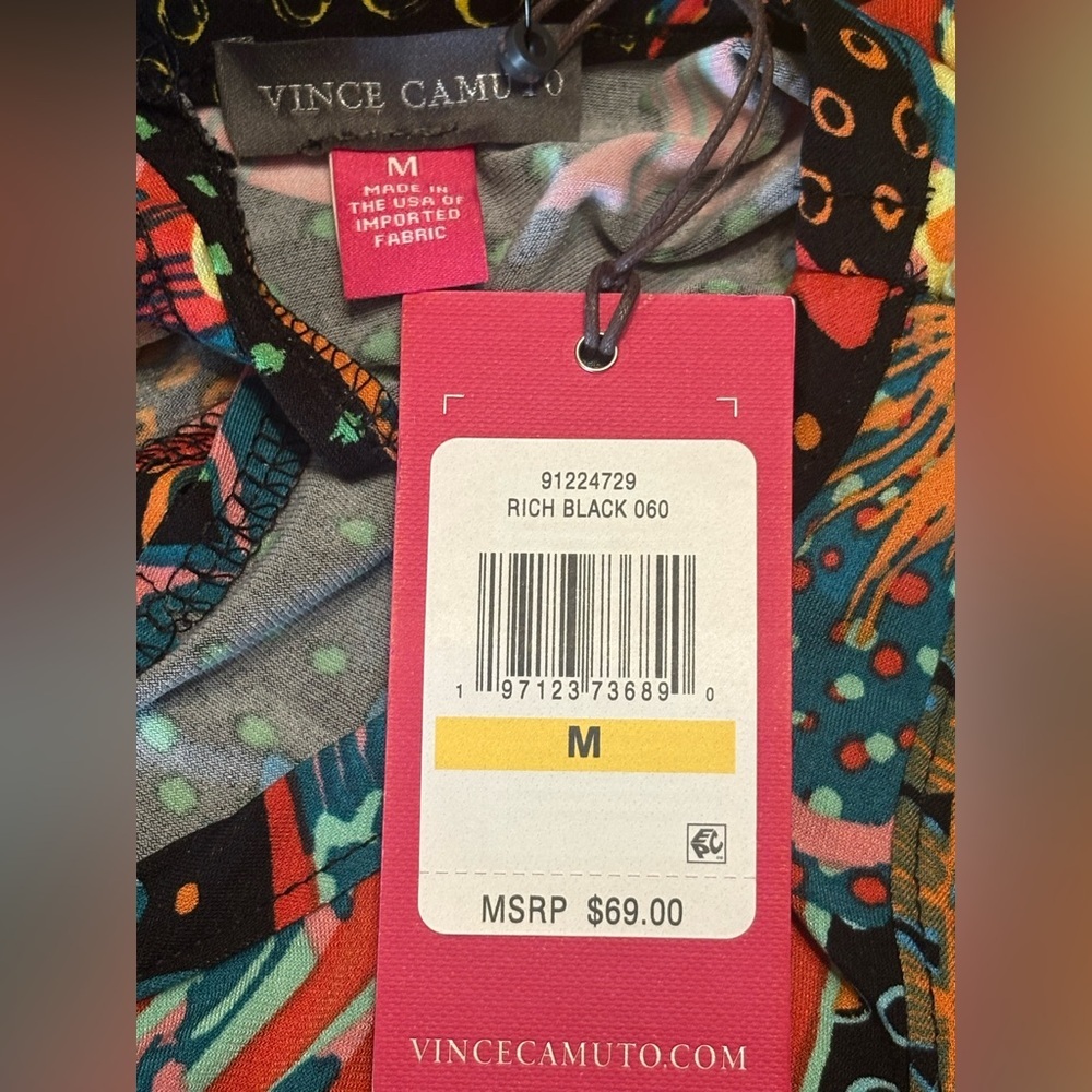 Vince Camuto Black Floral Crewneck Sleeveless Maxi Dress Size L NWT - Picture 6 of 9